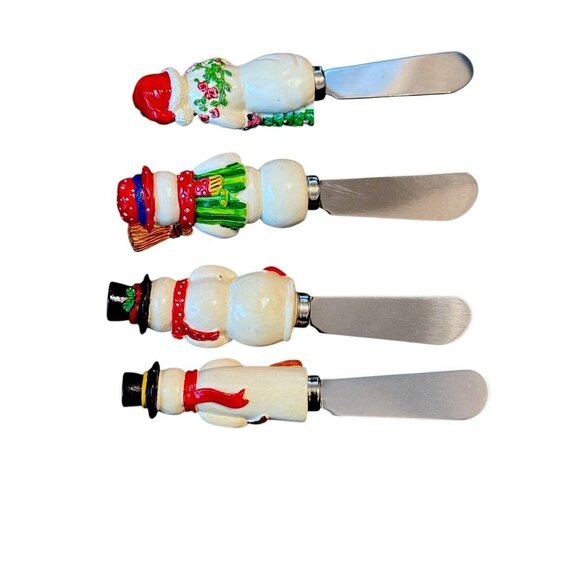 Christopher Radko Snowman-Themed Spreaders Set Of 4 - Picture 3 of 7